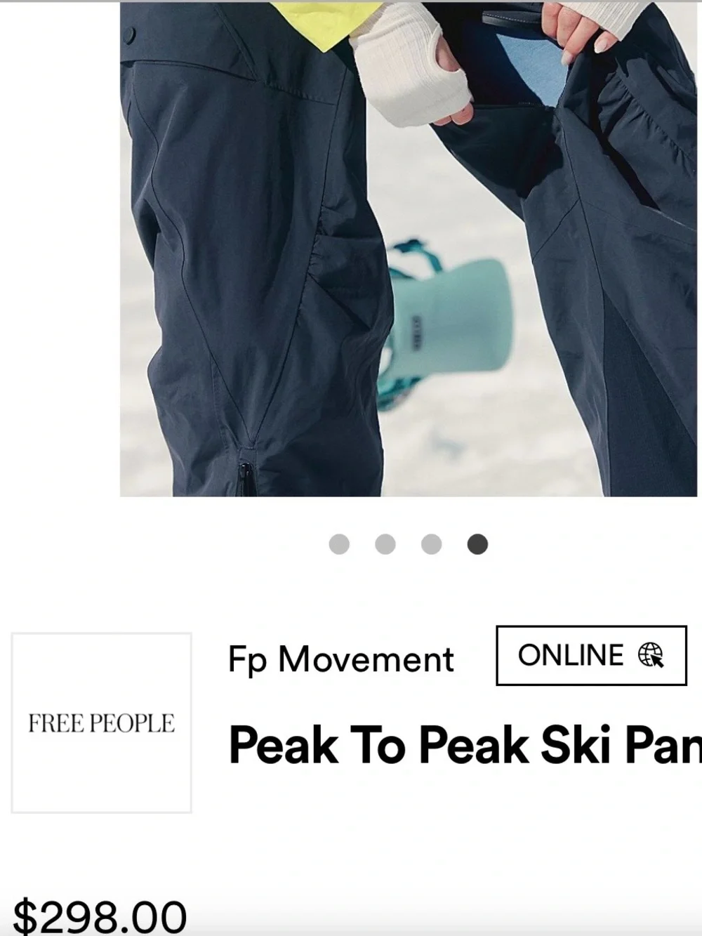 Free People Peak to Peak Ski Pants Size Large NWT